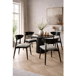 Krzesło KR-17 Kolor Jasno Szary  Kolor Drewna Czarny